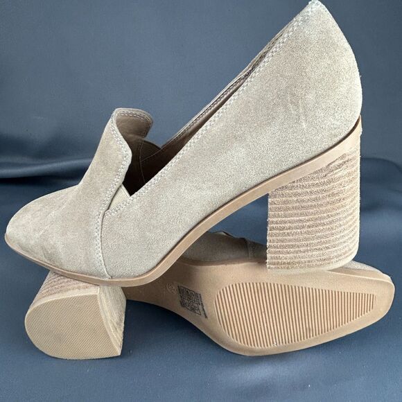 JOIE Shoes - JOIE Wevenly Suede Leather Block Heel Shoes Tan Slip On Loafers Size 9.5 NEW